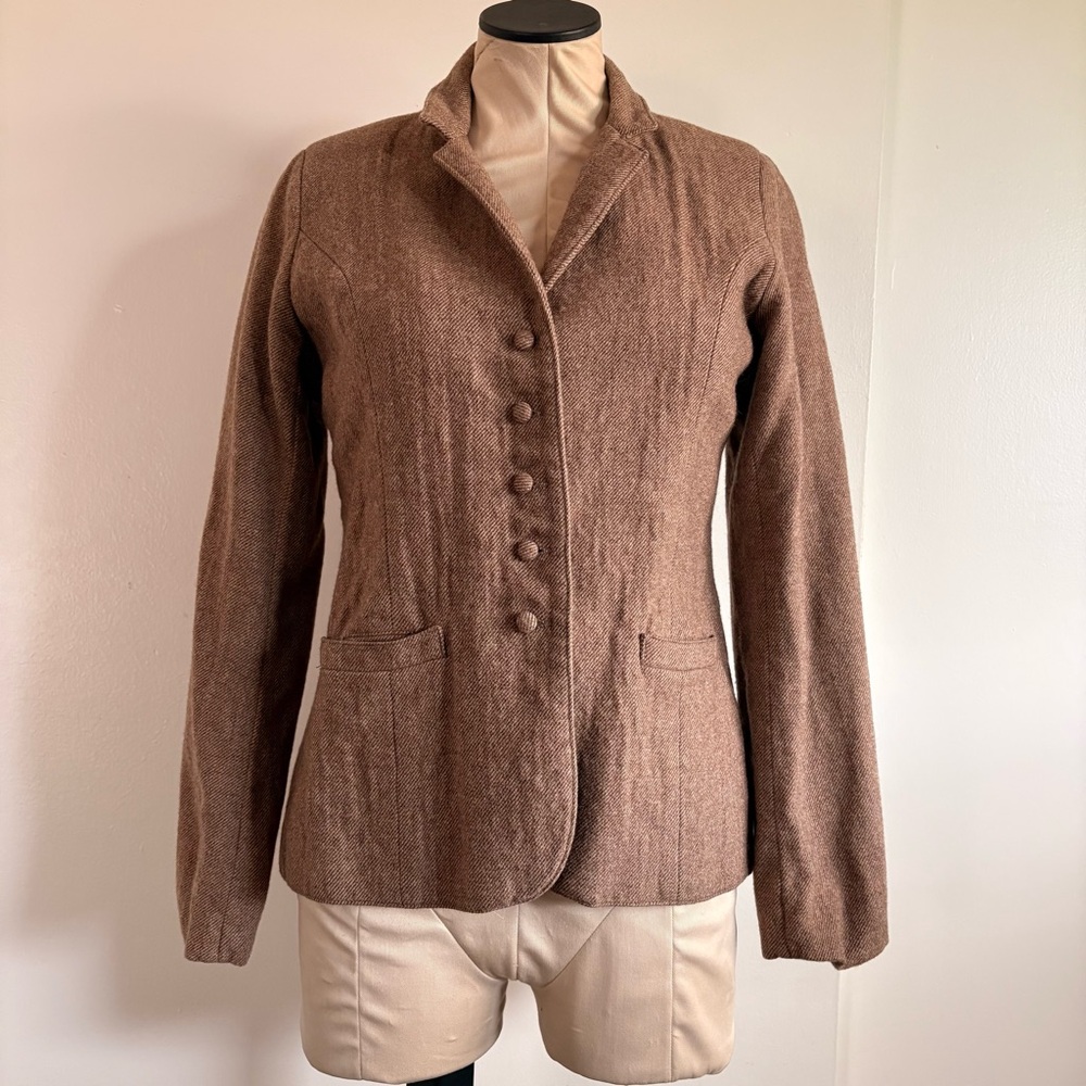 Women's Brown Tailored Vintage Blazer Jacket